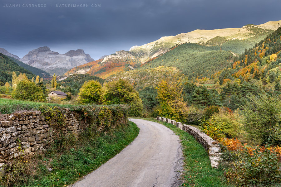 Aisa valley in autumn, Valles occidentales natural park, Pyrenees, Spain